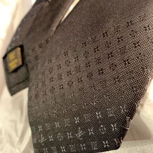 LOUIS VUITTON LV Logos Men's Neck Tie Silk Black
